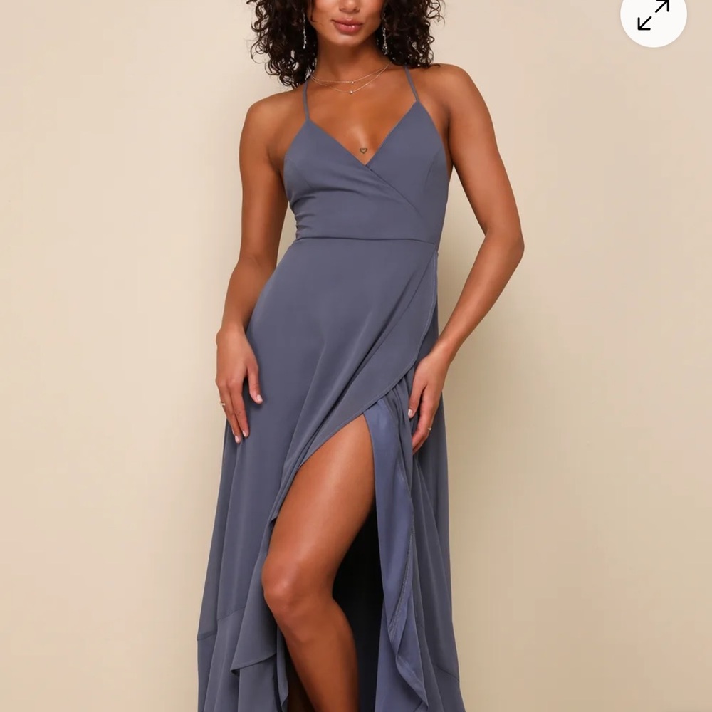 Lulu's Granite Blue High Low Dress